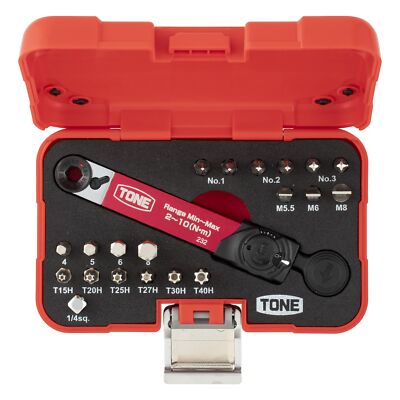 TONE TBS20 Torque Bit Ratsche Set (Drehmomentbereich 2-10Nm) Made in Japan Ro...