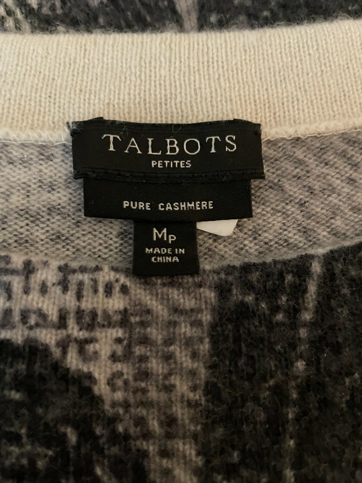 TALBOTS 100% Cashmere patterned crewneck sweater - image 4