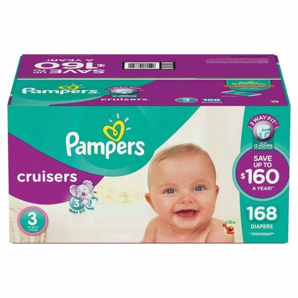 1 case size 3 diapers 156 ct
