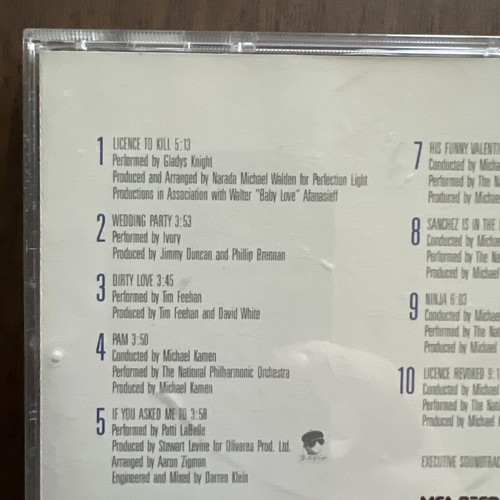 James Bond 007: Licence To Kill: (CD 1989) Original Motion Picture Soundtrack - Picture 4 of 12