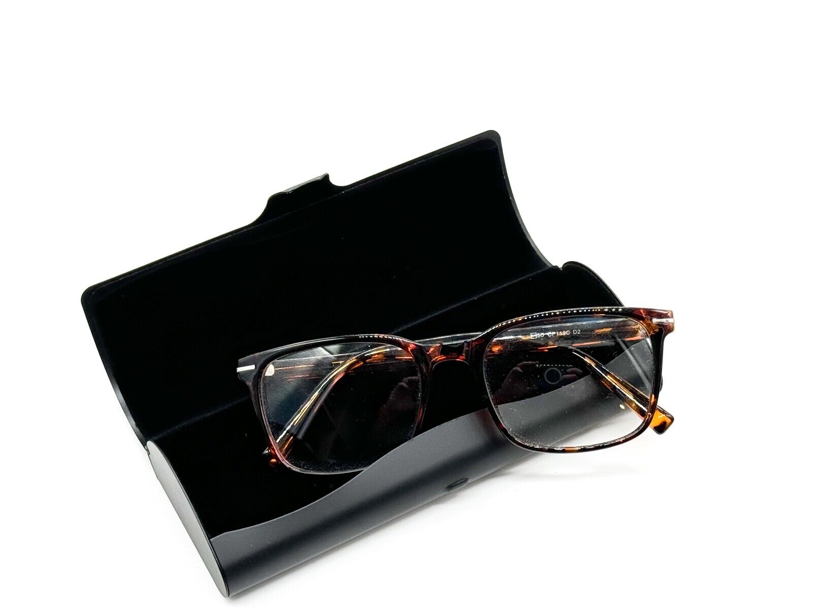 1 Brillenetui Xena Brillenbox für Brille o. Lesebrille schwarz Aluminium Neu