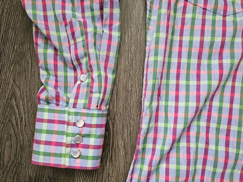 Panhandle Mens Button Down Long Sleeve Pearl Snap Western Shirt Size Med... - Picture 11 of 12