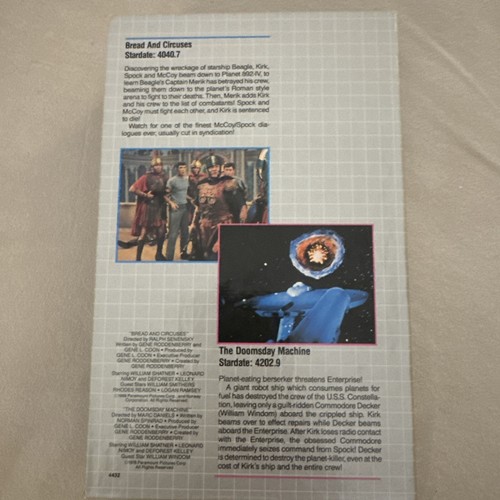 Star Trek VHS CE BREAD AND CIRCUSES/THE DOOMSDAY MACHINE eBay