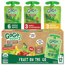 Confezione Varietà Frutta Biologica in Go, Mela/Banana/Fragola, 3,2 Oz. (12 sacchetti