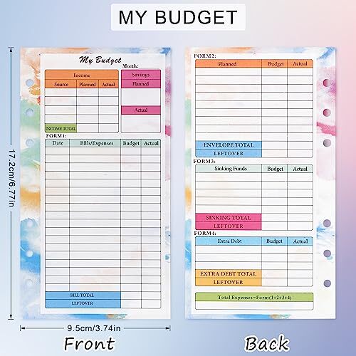 3 Pack A6 Planner Refill Paper & Budget Sheets, Monthly Weekly Colorful - Bild 4 von 7