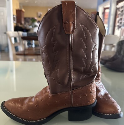 Ostrich Boots Synthetic Cowboy Boots WOMENS CHUNK RIDER BOOT TAN