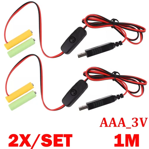 2PC AA/AAA 3V/4.5V/6V Battery Eliminator USB Power Supply Cable Replace UK - Bild 19 von 23