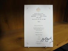 Dinner Prior To 4th Test England v West Indies 1980 Signed by Boycott