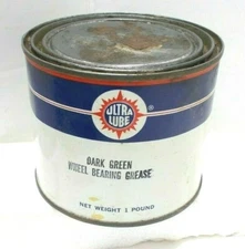 Vintage 1lb Ultra Lube Dark Green Wheel Bearing Grease 1 LB. Can U.S.A