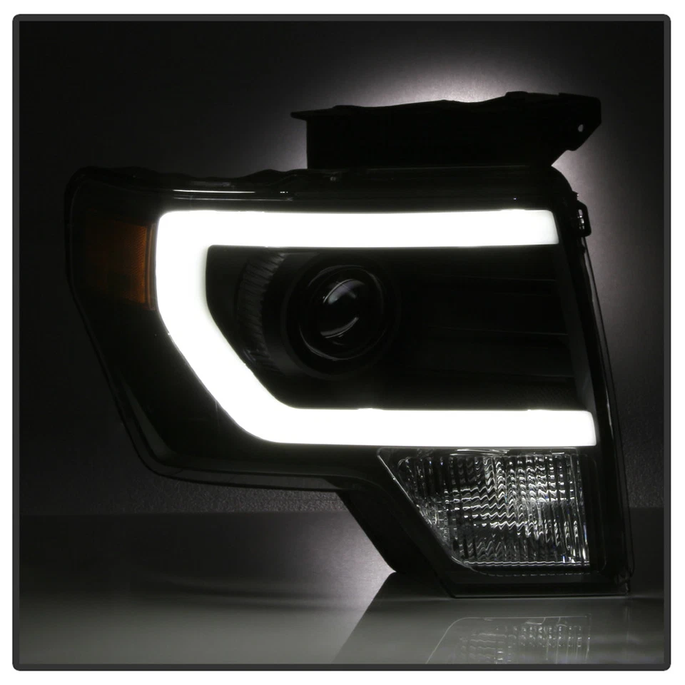 NEW Black 2009-2014 Ford F150 Raptor LED Tube DRL Projector Headlights Headlamps - Image 4 of 4