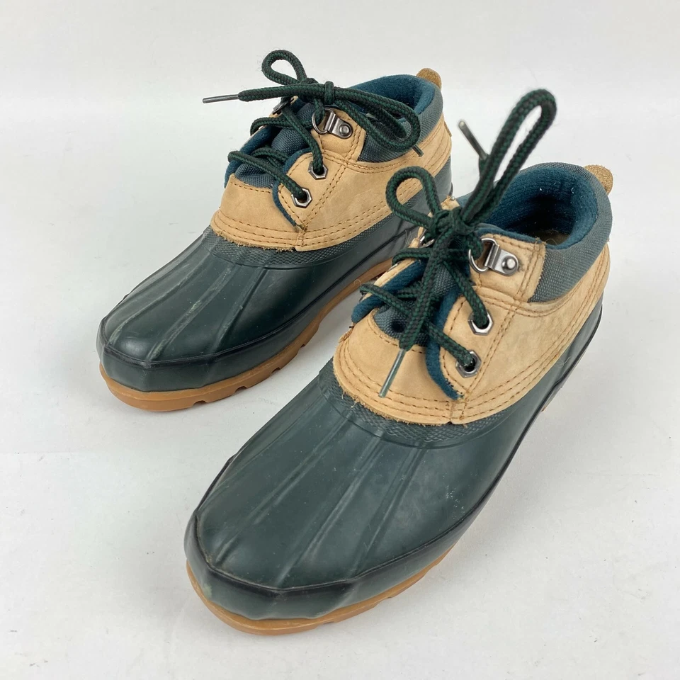 Lands End Mujer Talla 6M Cuero Goma Cordones Pato Botines Verde 39431 Foto 2 de 4