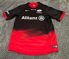 Nike 2015 Saracens Rugby Union Short Sleeve Rugby Jersey Home Size  S #Jenson 1