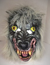 WEREWOLF MASK LATEX HALLOWEEN MASK COSTUME GRAY HAIR
