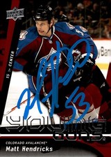 Matt Hendricks - Signed 2009-10 Upper Deck Young Guns Rookie Card #247