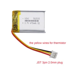 3.7V 470mAh 1.73Wh Li po Battery JST 3Pin 2.0mm Plug 582535 For Car Camera GPS