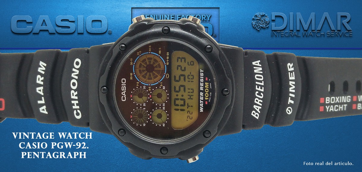 VINTAGE CASIO PGW-92. PENTAGRAPH, BARCELONA'92 QW.978 JAPAN