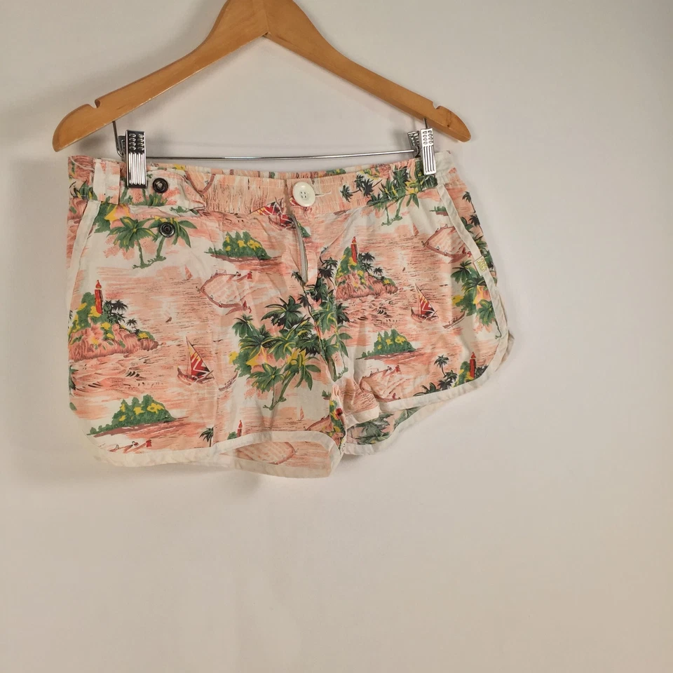 Insight Mujer Pantalones Cortos Talla 12 Rosa Floral Algodón Cremallera Mosca 034896 Foto 2 de 4