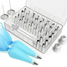 43Pcs Cake Decor Kit Tools Baking Supplies Turntable Spatula Stand Set DIY Tool