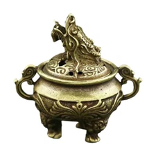 Faucet Incense Burner Mini Metal Holder Brass Craft Dragon Head Censer