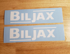 biljax Scissor Lift Decals stickers 11.1x3" (2) GLOSS white FAST USA