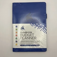Clever Fox Budget Planner Undated Monthly Budget Control Hardcover Blue Sealed