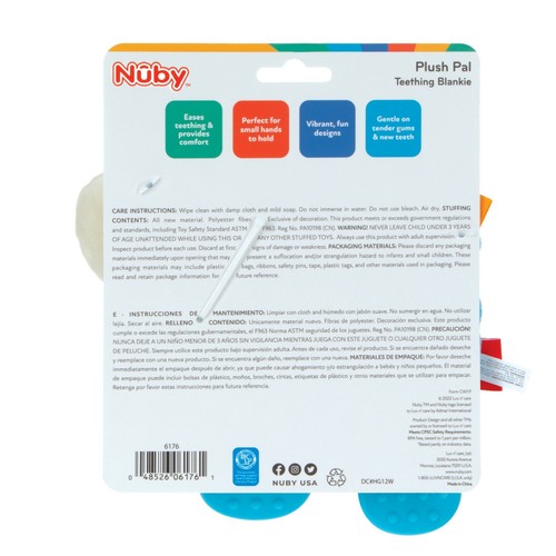 Nuby Plush Pal Teething Blanket - Fun - Colorful - Multiple Textures - Teether - Picture 18 of 18