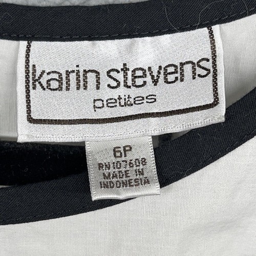 Karin Stevens Womens Dress Floral Sleeveless Scoop Neck Drawstring Size 6P - Picture 4 of 10
