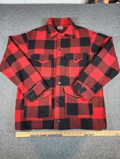 Vintage 1970 s Pendleton Plaid Wool Cruiser Mackinaw Jacket Men s Medium USA Red