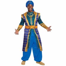 Genie Deluxe Disney Aladdin Arabian Movie Story Book Week Adult Mens Costume XL