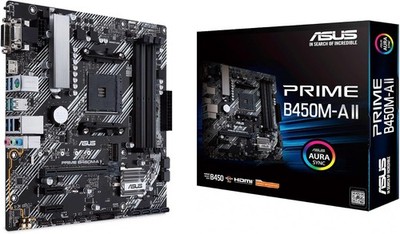 Asus Prime B450M-A II Mainboard Sockel AM4 (mATX, AMD Ryzen, DDR4-Speicher, M.2)