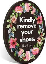Kindly Remove Your Shoes Sign, Please Take Off 4x5 inches, Multicolor