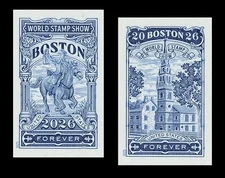 US #6029a-30a Boston 2026 Imperf set of 2 NDC 2025 SOLD OUT
