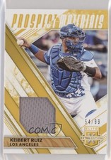 2019 Panini Elite Extra Edition Prospect Materials Gold 54/99 Keibert Ruiz 3a1