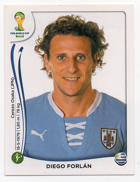 276 Diego Forlan Panini FIFA World Cup Brazil 2014 Sticker | eBay