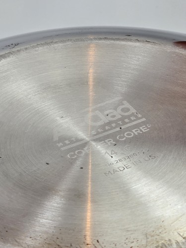 All Clad Copper Core 14 Inch Wok Stir Fry Pan Stainless Large USA No. 2832007-03 - Picture 10 of 13