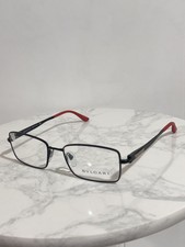 BVLGARI 1075 Eyeglass Frames 53-18-140 Black Red Made in Italy Rectangular