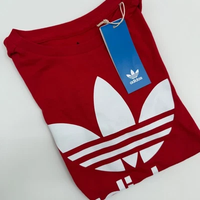 Adidas Originals Kids Trefoil Tee T-Shirt Red White Logo NWT Small Youth 9/10 - Image 1 of 4