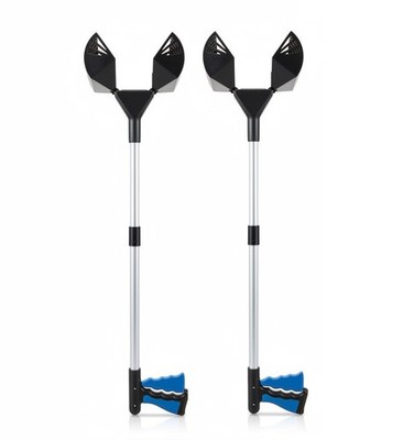 2 PCS 32'' Foldable Pooper Picker, Scooper Long Handle Heavy Duty Poop Scoop