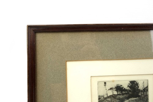 Impresión grabada de arte moderno vintage de mediados de siglo del faro firmada prueba de artista - Imagen 4 de 6
