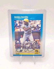 Bobby Bonilla Signed IP 1987 Fleer Rc Baseball Auto Rookie Card Early Auto!