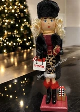 TJMaxx Christmas Nutcracker Shopper Girl Lady 14“ Leopard Skirt Shopping Bag New