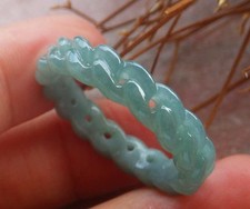 Certified Green 100 Natural A JADE Jadeite Knotted RING USA. 12.5    207869