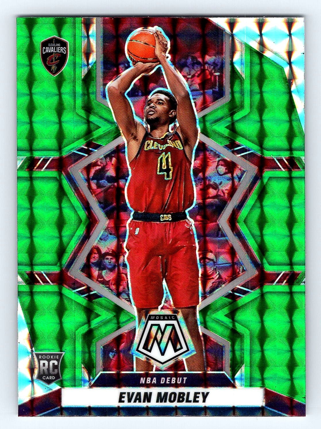 2021-22 Panini Mosaic - NBA Debut Evan Mobley #263 Green Mosaic Prizm (RC)