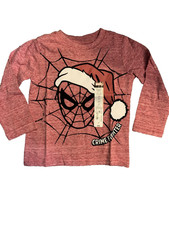 Marvel Spider-Man Santa Long Sleeve T-Shirt Size 2T Crime Fighter Christmas New