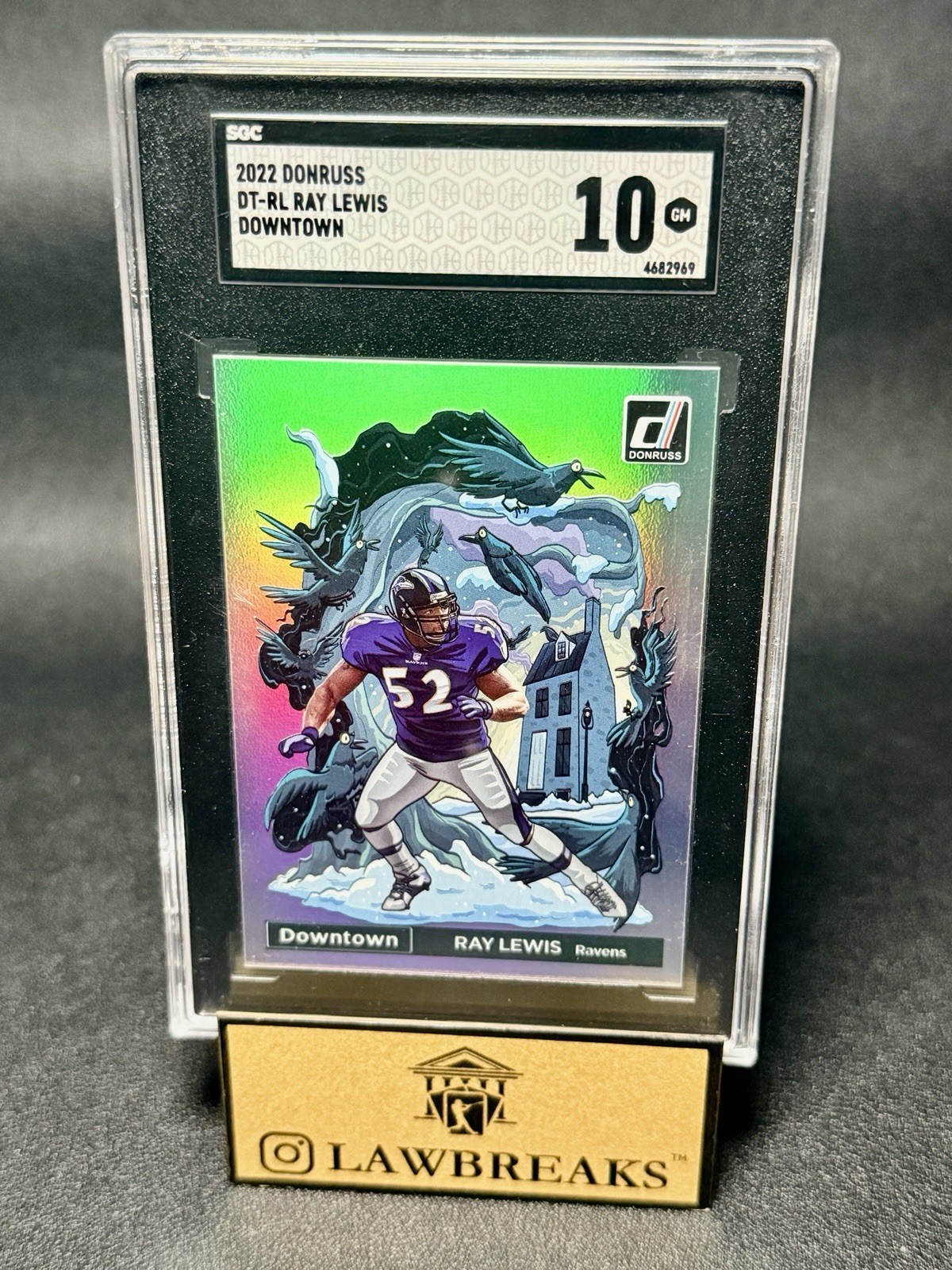 2022 DONRUSS DOWNTOWN! #DT-RL - RAY LEWIS - SGC GEM MINT 10