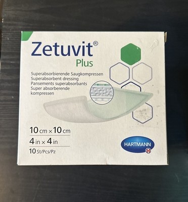Hartmann Zetuvit Plus Super Absorbent Dressing 4''x4'' 10/BX, Exp 02/2027