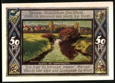 Notgeld Poppenbüttel, 1921, 50 Pf, Alster bei Poppenbüttel und Gemeinde Poppenb 