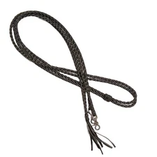 7Ft Split Reins Brown Western Leather Braided Snaps