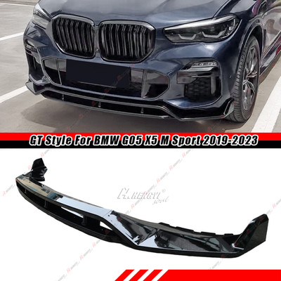 Fits 2019-2023 BMW X5 G05 M-Sport Glossy Black Front Bumper Lip Spoiler Splitter