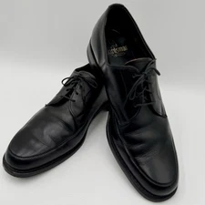 Vintage Guardsman Black Leather Derby Dress Shoes Mens 9.5 Classic Career Formal
